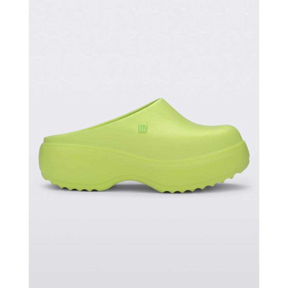 Melissa Lime Green Free Clog Platform Slide On Shoe Size 9 Funky Fun Festival